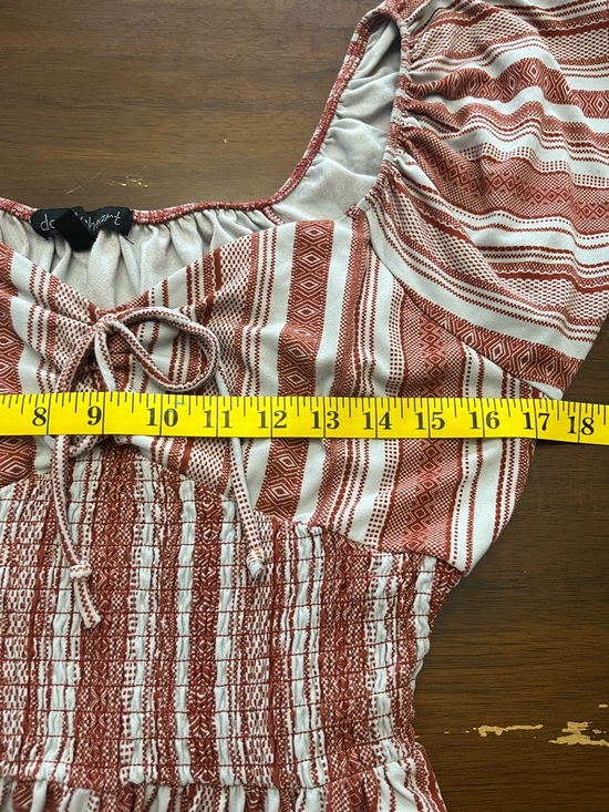 Derek Heart Women's Dress Striped w/ Sweetheart Neck, Boho, Cottagecore, Large - Picture 4 of 5